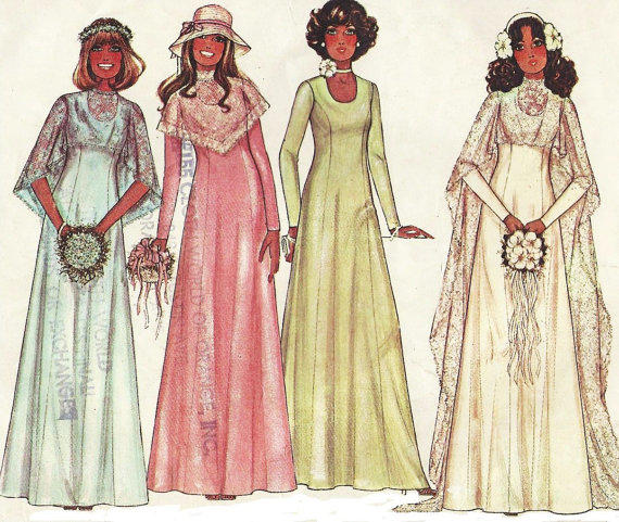 1970s wedding dress examples